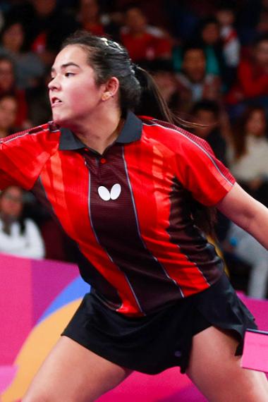 Melanie Díaz de Puerto Rico realiza movimiento durante competencia de tenis de mesa, en los Juegos Lima 2019, en la Villa Deportiva Nacional – VIDENA.
