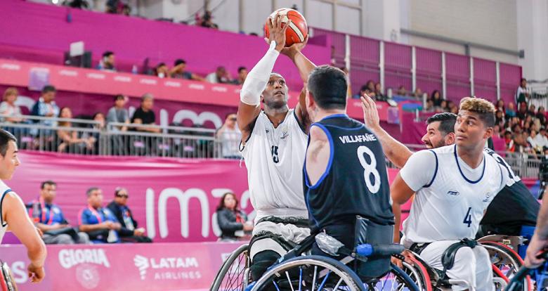 Equipos de baloncesto en silla de ruedas de Colombia y Argentina se enfrentan por el bronce en Lima 2019 en la Villa Deportiva Nacional – VIDENA.