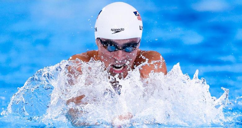 William Licon from the United States in the Lima 2019 men’s 200 m breaststroke at the National Sports Village – VIDENA