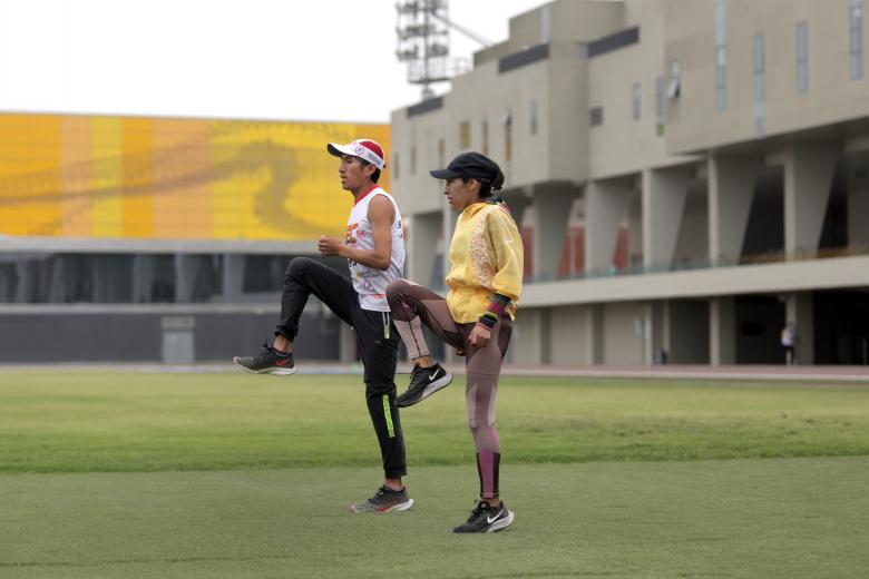 Gladys Tejeda entrenó en el estadio atlético de la VIDENA como parte de su preparación a Tokio 2020 (Foto: Legado)