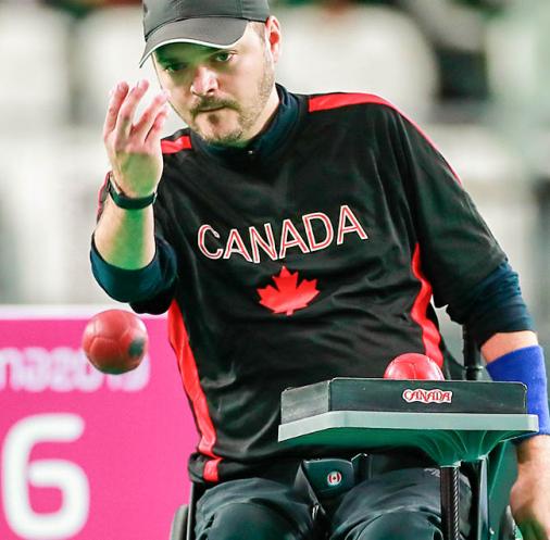 Canada’s Iulian Ciobanu during individual BC4 boccia match at the Villa El Salvador Sports Center in Lima 2019