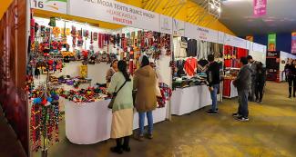 Shops arranged at the Culturaymi Artisans Fair