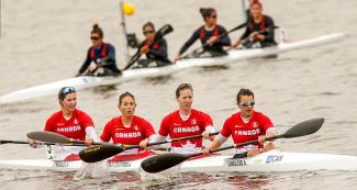 Winning team in women’s canoe sprint