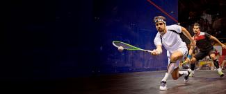 Players during a squash match