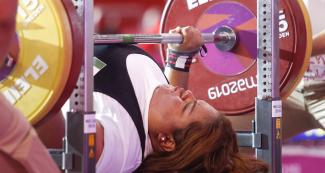 Maria del Socorro Lira de México compite en Para powerlifting combinado mujeres 79 kg 86 kg +86 kg AH en Lima 2019 en la Villa Deportiva Nacional – VIDENA. 