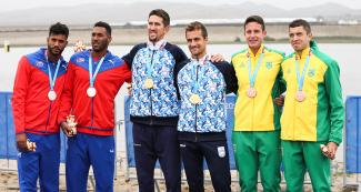 Cuban, Argentinian and Brazilian rowers reached the podium in double sculls event at Laguna Bujama