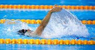 Daniel Giraldo, gana medalla de oro en la competencia final de Para natación, en los Juegos Parapanamericanos Lima 2019, en la Villa Deportiva Nacional – VIDENA. 