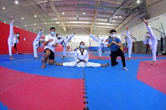 Deportistas de taekwondo se preparan en la VIDENA buscando clasificación a Cali 2021