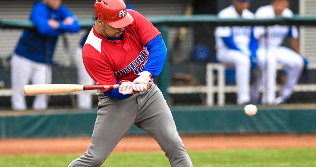 Puerto Rican Kevin Luciano went to bat five times and scored a run in the match against Nicaragua at Lima 2019 