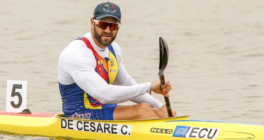 Cesar de Cesare After Completing Canoe Sprint Course at Lima 2019