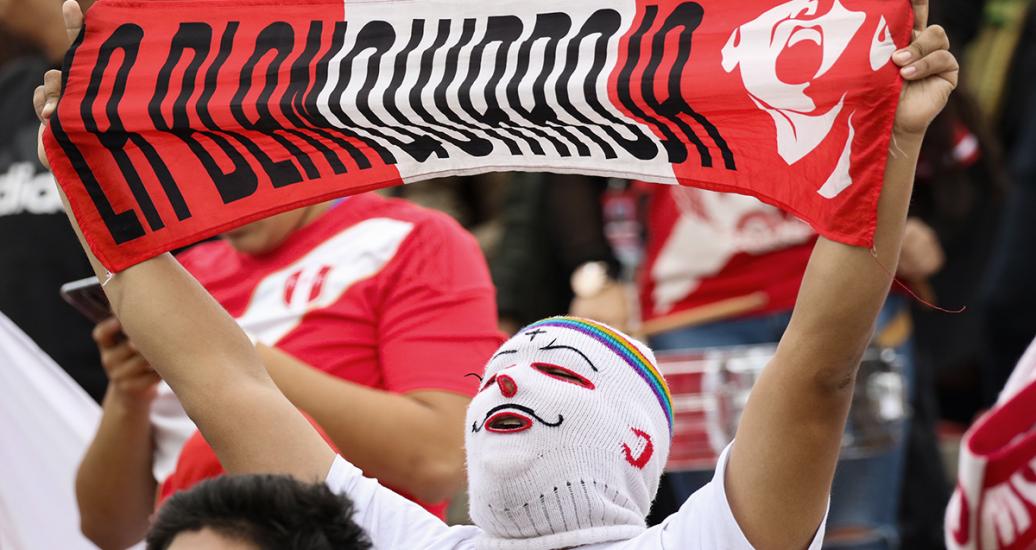 The Peruvian fanbase, “La Blanquirroja”, was present during the Lima 2019 women’s football match against Jamaica at the San Marcos Stadium